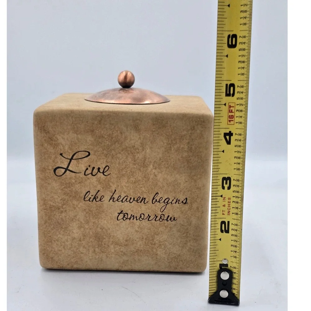 Comfort Candle Tealight Holder Live Love Dance Sing Stone Look Pavilion Gift Co.